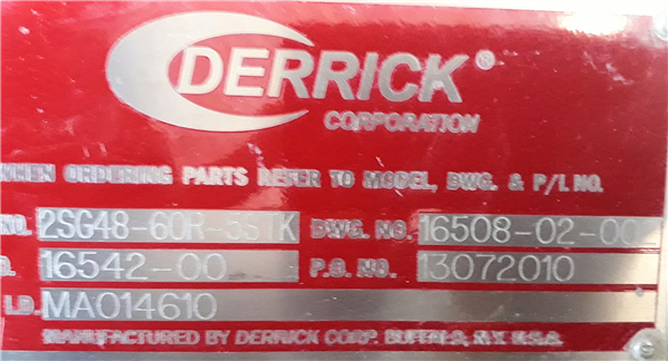 13 Units - Derrick 5-deck Stack Sizers, Model 2sf48-60r-5stk/2sg48-60r-5s1k)